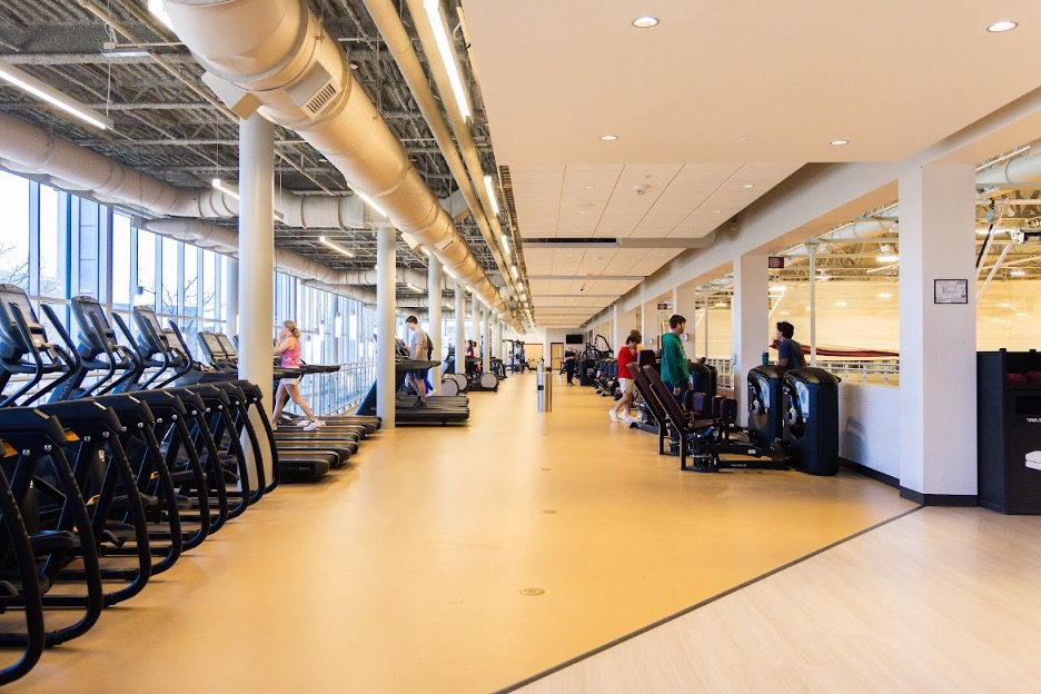 students using treadmills