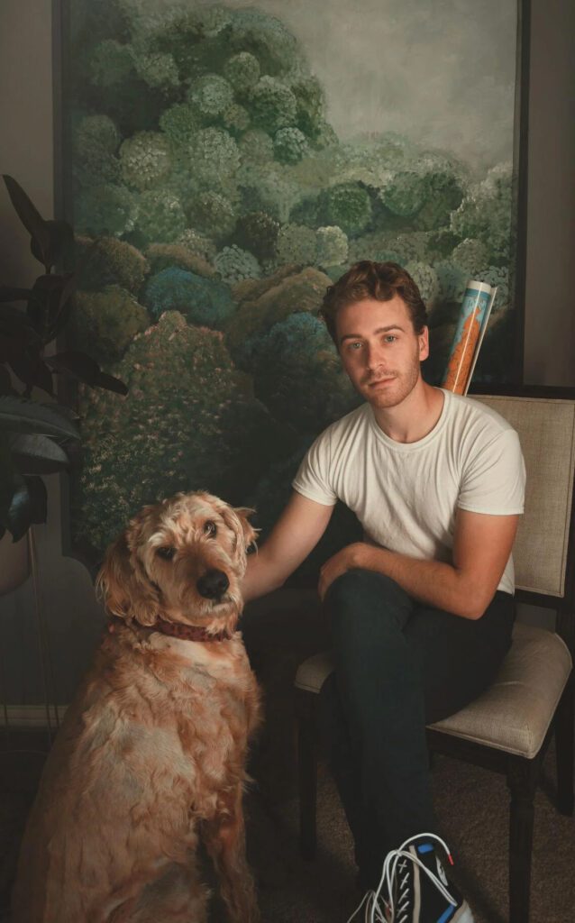 Local Artist Wylie Caudill with his dog