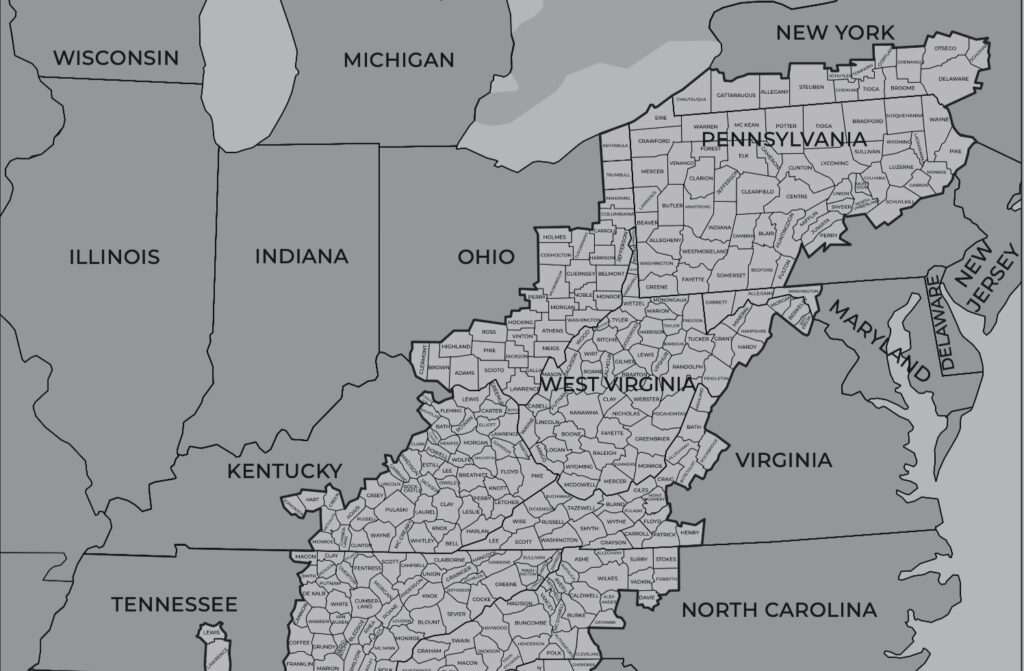Map of Appalachia 