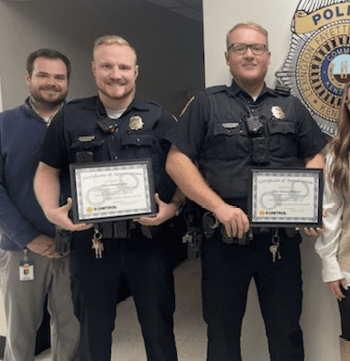 Photo of officers recognized by Bates Security