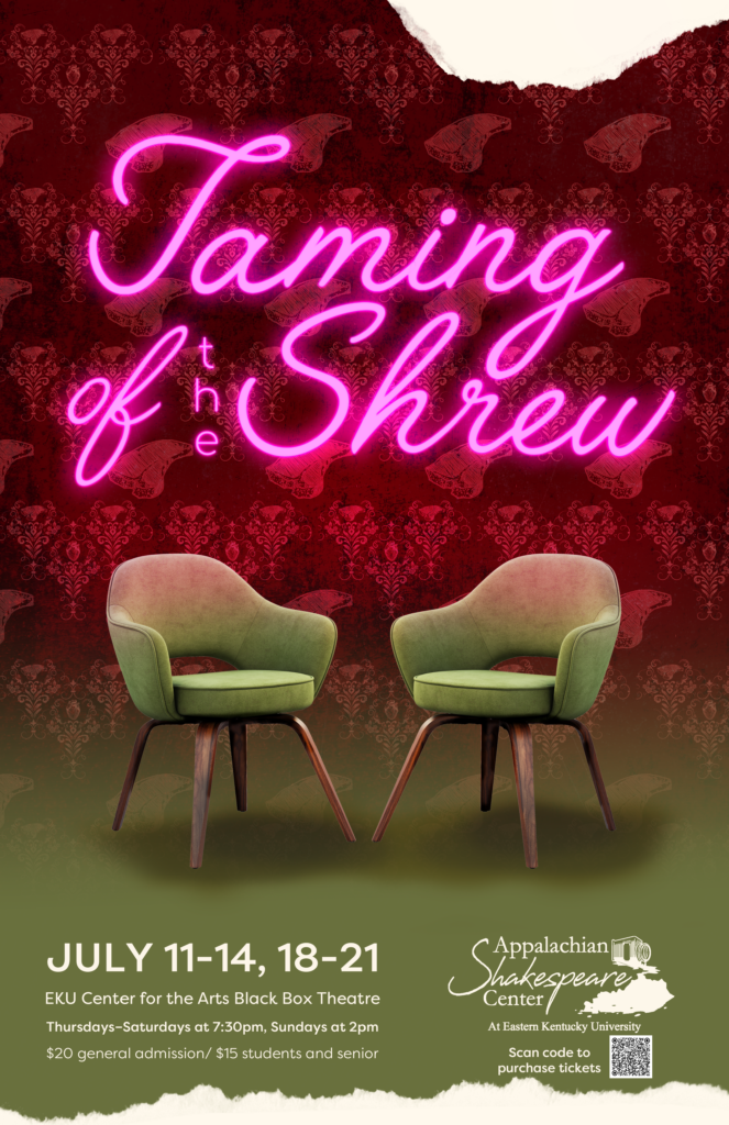 Taming of the Shrew poster July 11-14 and July 18-21, 2024