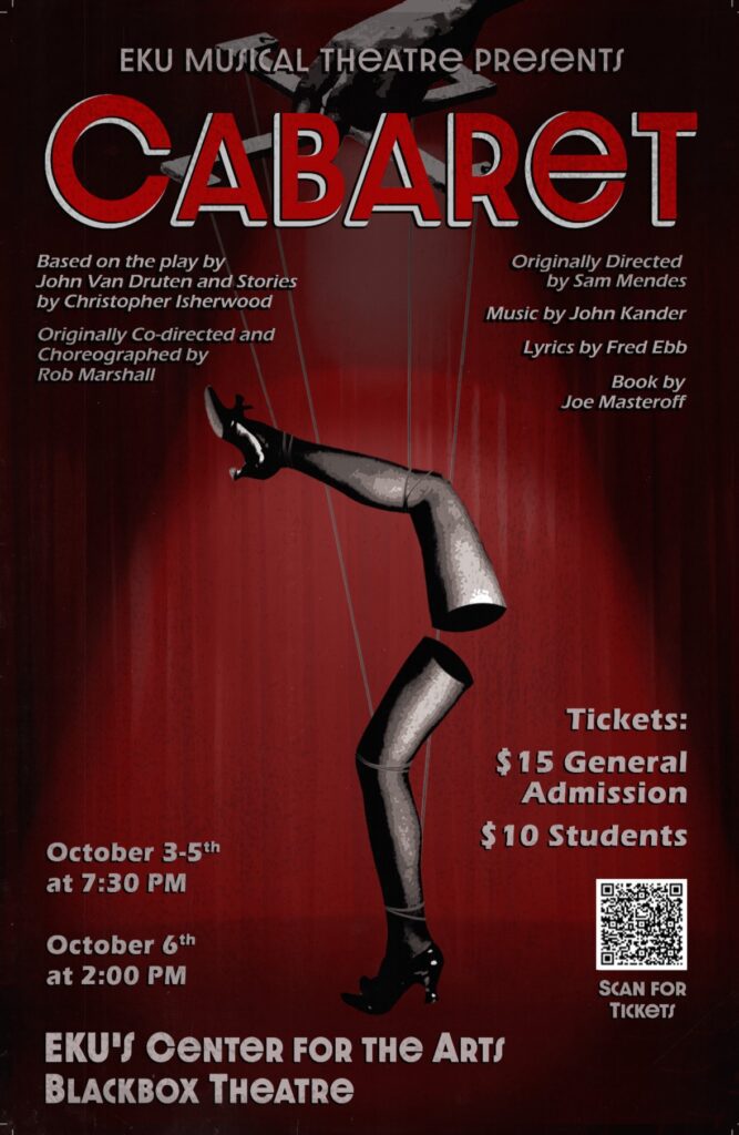 a poster for Cabaret the musical