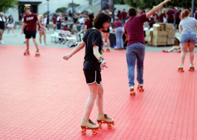 students roller skating at the Powell Palooza