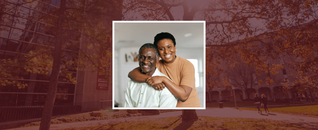 Portrait photo of EKU father and daughter graduates, father Choubert Rémy, ’89, and daughter Tarah Rémy.