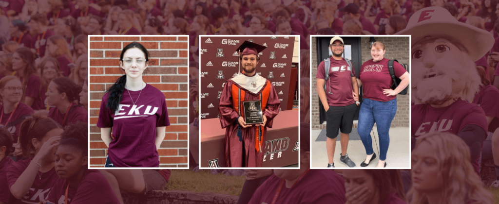 EKU freshman Peyton Slone, Lucas Brownstead and Pablo and Ashley Russo