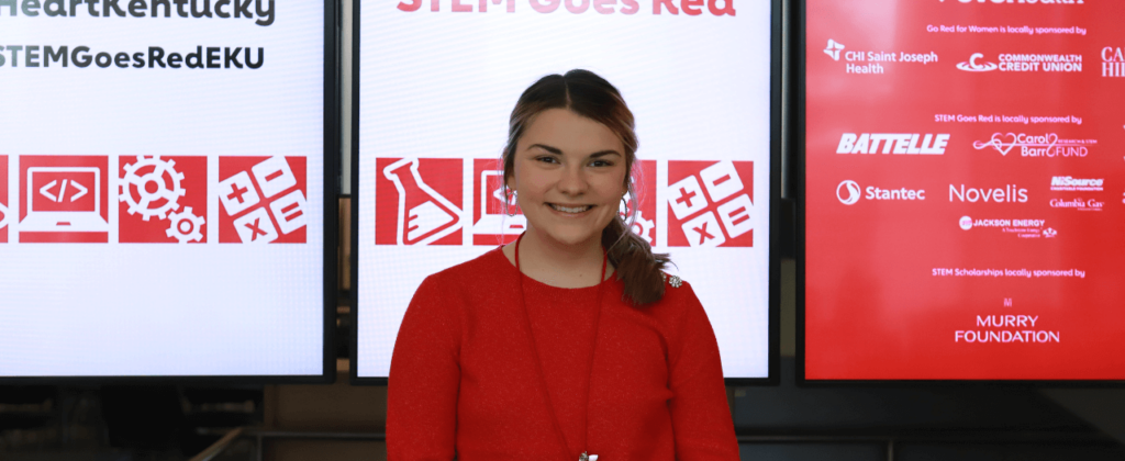 EKU student Haley Thacker wears Red for STEM Goes Red