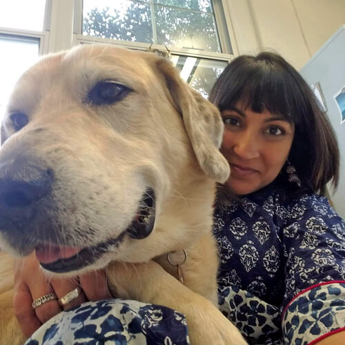 Photo of Radhika Makecha and her dog