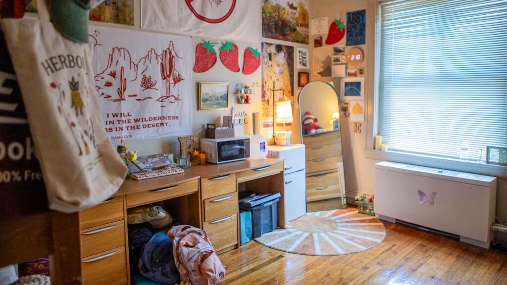 cabinets in a shared room in Sullivan Hall